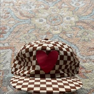 ANTHROPOLOGIE Ascot + Hart Checkered Heart Cap Hat
